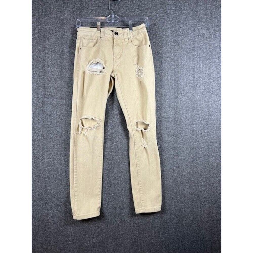 Carbon Jeans Women's 26/30 Skinny Flex Tan Denim Distressed - Picture 2 of 9